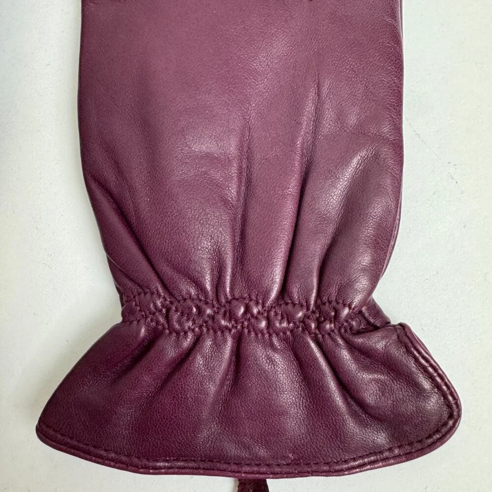 Carole Little Purple leather gloves Size XL